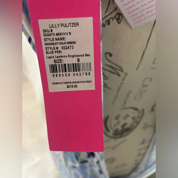 LILLY PULITZER MCKINLEY MAXI DRESS BLUE PERI LAPIS LANTERNS NWT - Picture 10 of 12